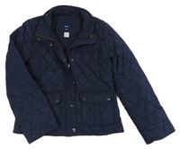 Tmavomodrá šusťáková prošívaná zateplená bunda GAP