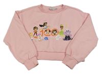 Svetloružová crop mikina s obrázkom Disney