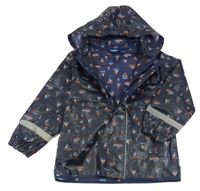 Tmavomodrá plástěnka s lodičkami a kapucňou Lupilu