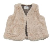 Svetloružová kožušinová podšitá vesta Zara