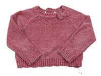 Vínový žinylkový sveter