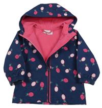 Tmavomodrá softshellová bunda s ananasy a kapucí 