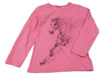 Ružové tričko s koníkem kids