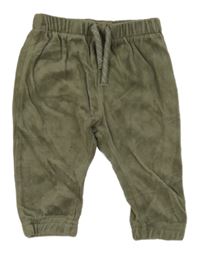 Khaki zamatové nohavice Primark