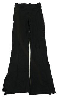 Čierne rebrované flare legíny Candy couture