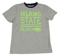 Sivé tričko s nápisom Yigga