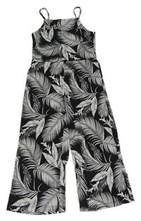 Černý kalhotový overal s listy H&M