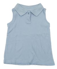 Svetlomodrý rebrovaný polo tielko Zara