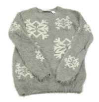 Sivý sveter s bílými vzory L&D