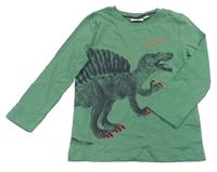 Khaki tričko s dinosaurom