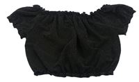 Čierna trblietavá crop blúzka New Look