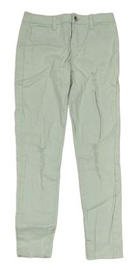 Mentolové skinny rifle s prošoupáním Denim Co.