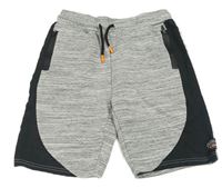 Sivo-čierno-melírované teplákové kraťasy Primark