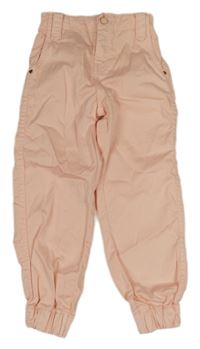 Svetloružové plátenné cuff nohavice Sfera