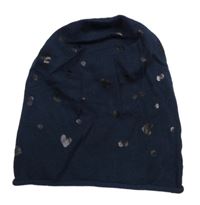 Tmavomodrá srdiečkovaná beanie čapica S.Oliver