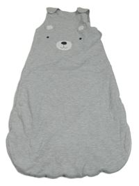 Šedý žebrovaný zateplený spací pytel s medvěďom zn. Nutmeg