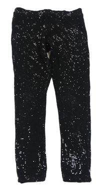 Černé puntíkaté lesklé legíny Next