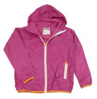 Fuchsiová šušťáková nepromokavá bunda s kapucňou Playshoes