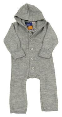 Šedá vlněná kombinéza s kapucí Lupilu