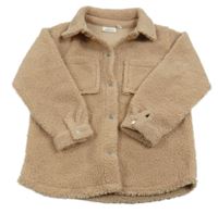 Béžová huňatá košeľová bunda KappAhl