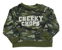 Khaki army mikina s nápisom Nutmeg