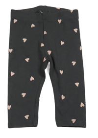 Tmavosivé legíny so srdiečkami H&M