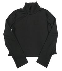 Černýé žebrovaný croprolák Shein