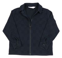 Tmavomodro-čierna kockovaná prepínaci mikina s golierikom H&M