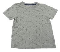Sivé melírované tričko s kotvami Lupilu