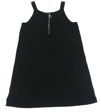 Čierne rebrované šaty so zipsom Primark