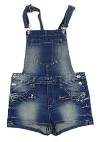 Modré riflové šisované laclové kraťasy H&M
