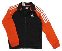 Černo-červená propínací sportovní mikina s logem Adidas