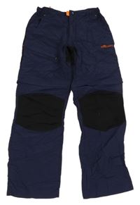 Tmavomodro-černé funkční šusťákové kalhoty Trollkids