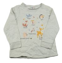 Sivá melírovaná mikina so zvieratkami Topolino