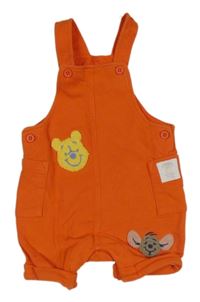 Oranžové teplákové laclové kraťasy s medvídkem Pú M&S