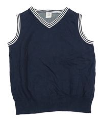 Tmavomodrá svetrová vesta s prúžkami S. Oliver