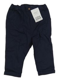 Nové - Tmavomodré plátěné kalhoty Next