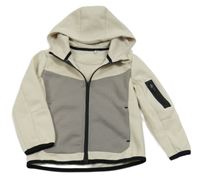 Béžovo-hnědá propínací mikina s kapucí Primark