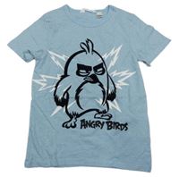 Světlemodré tričko s potiskem Angry Birds 