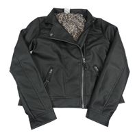 Čierny koženkový crop podšitý krivák