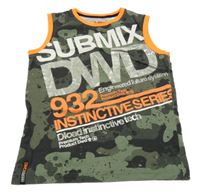 Kaki-oranžové tielko s nápisom C&A