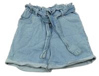 Svetlomodré rifľové kraťasy s opaskom Zeeman