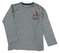 Šedé melírované triko s nápisem Next