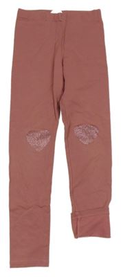 Starorůžové legíny se srdíčky H&M