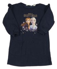 Tmavomodré teplákové šaty s Frozen H&M