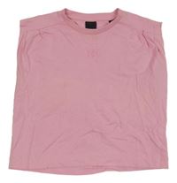 Svetloružový crop top s výšivkou Nik&Nik