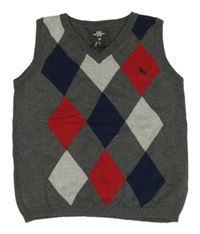 Sivá károvaná svetrová vesta H&M