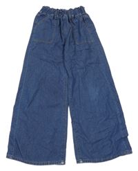 Modré ľahké wide leg rifle Shein