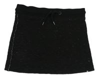 Čierna prešívaná tepláková sukňa WE