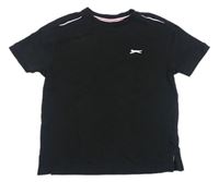 Čierne tričko s logom Slazenger
